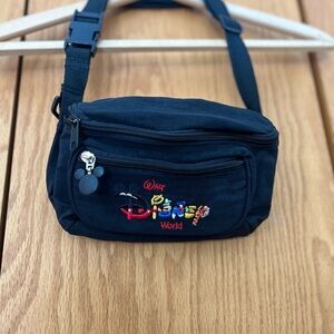 Disney Black Waist Bag with Colorful Logo